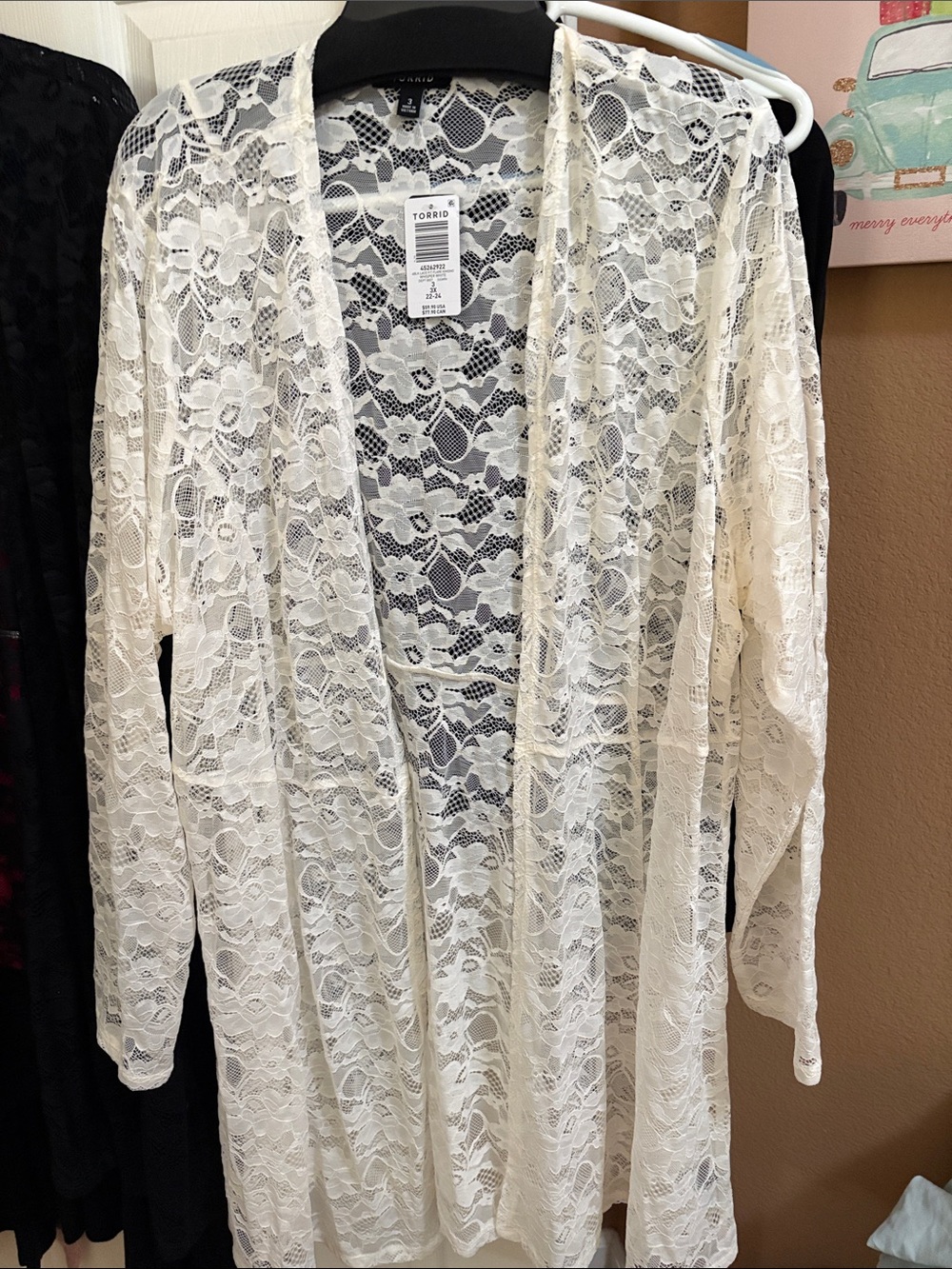 torrid Ivory Floral Lace Robe Duster
